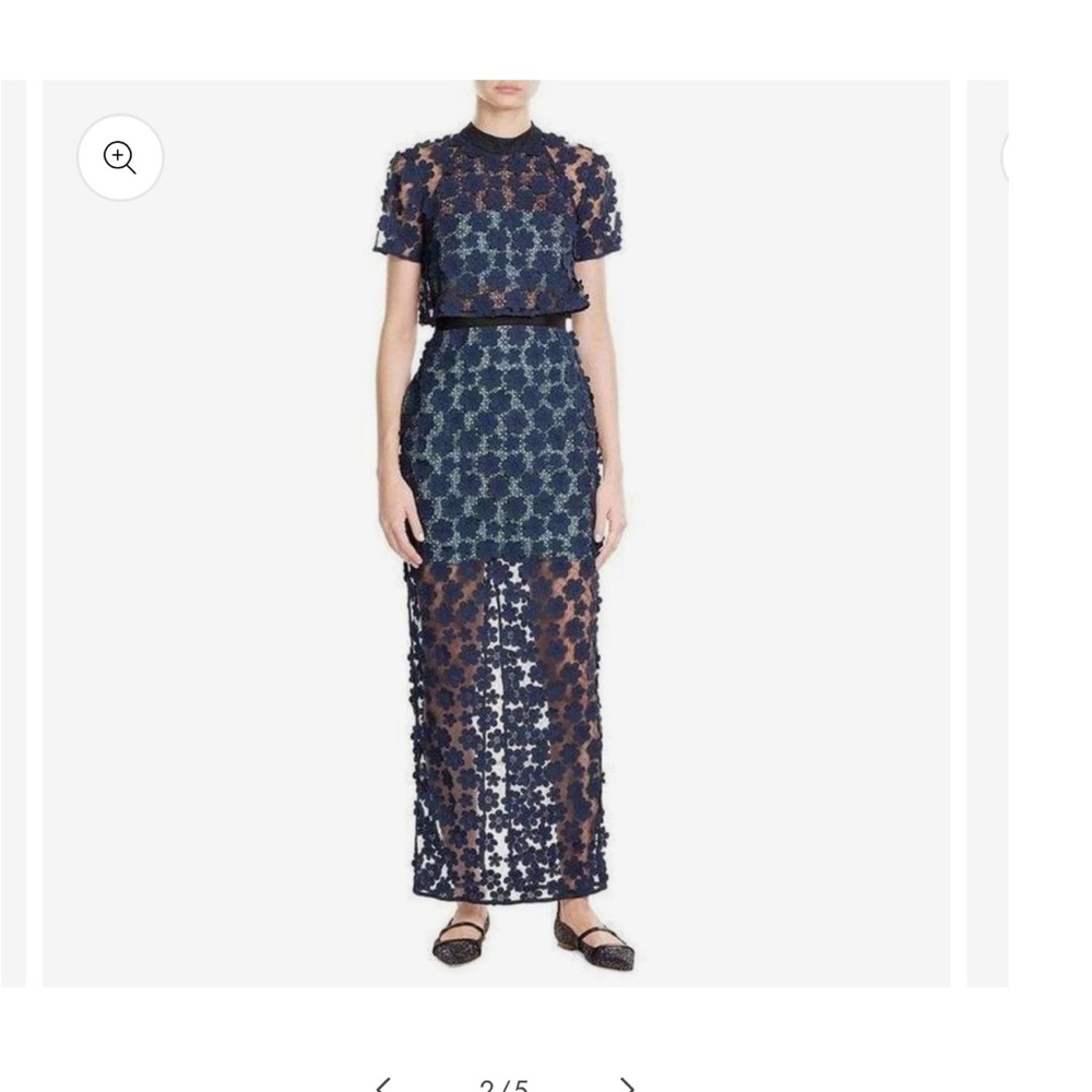Self-Potrait Overlay Lace Maxi Dress